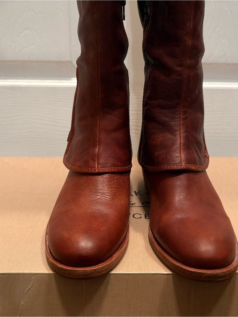 Kork-Ease Women's Tall Leather Heeled Boots in Brown - Picture 4 of 7
